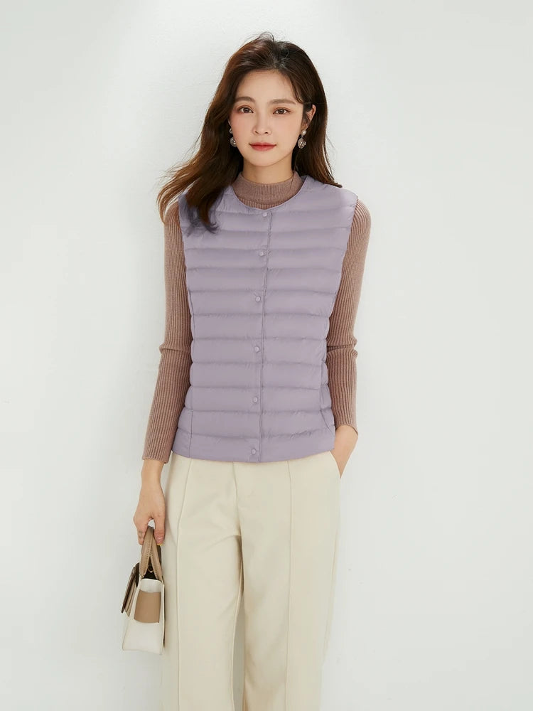 NewBang 90% Matte Fabric Womens Ultra Light Down Vest Waistcoat Sleeveless