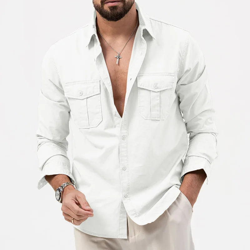Men's Fashionable Coat - Spring/Autumn Season - Slim Fit Style - Retro Design - Casual Button-Up Coat - Long-Sleeved Outerwear