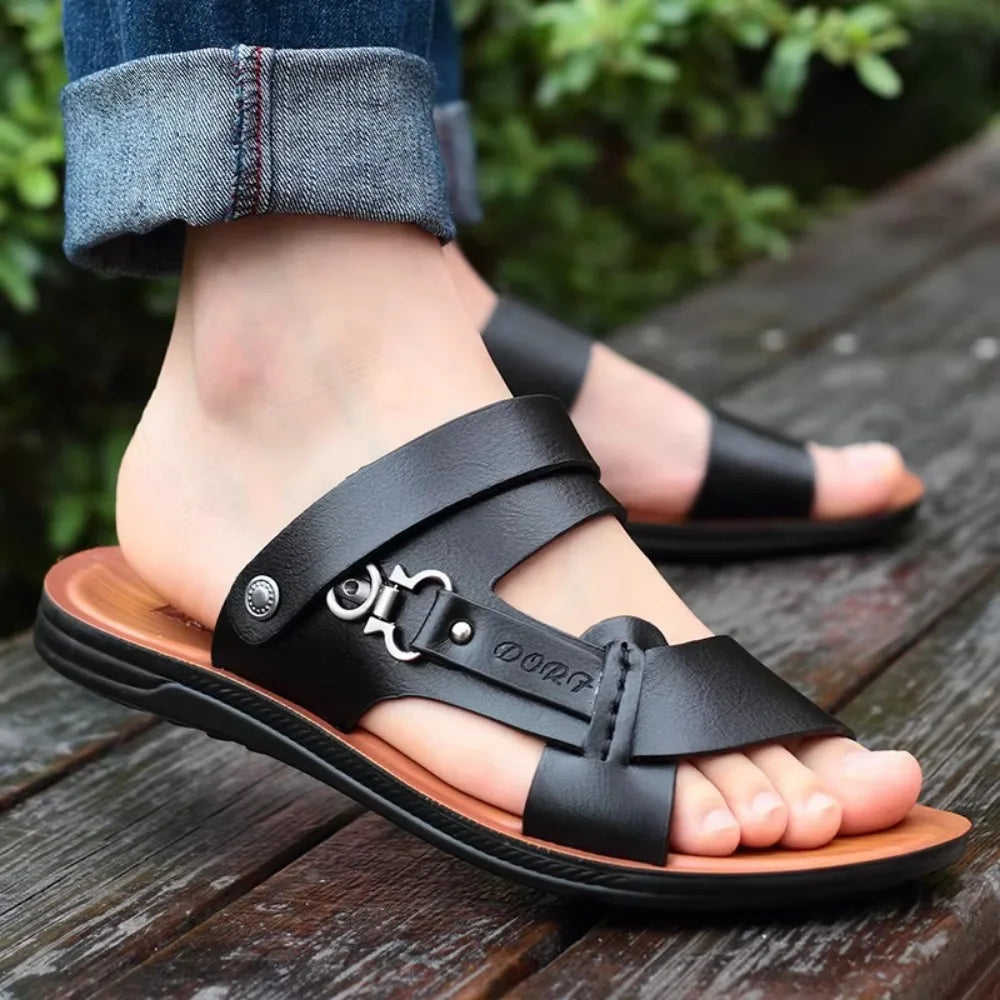 New Summer Men's Open-toed Sandals Fashion Trend Beach Shoes Slippers Men's Sandals Mens Sandals Summer  Leather Sandals