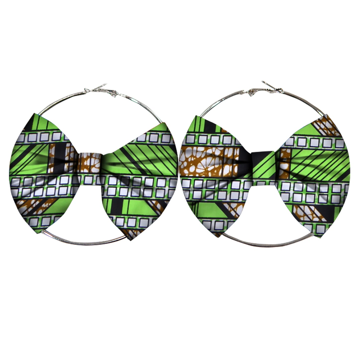 African Earrings Fashion Women Africa Handmade Statement Circle Jewellery Print Wax Fabric Accessories WYA078