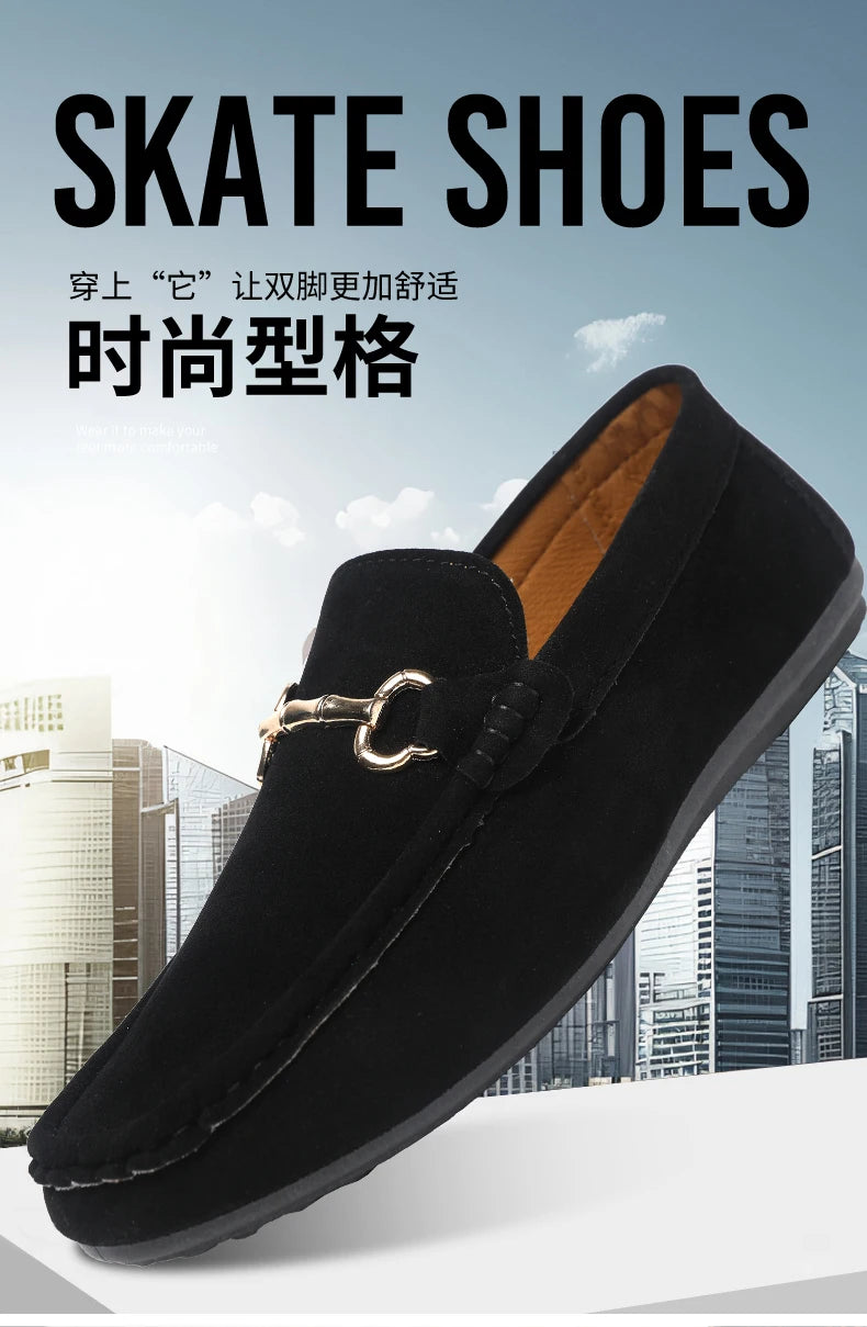 Luxury Brand Fashion Suede Men Casual Shoes Comfort Breathable Slip-on Mens Driving Shoes Men Loafers Mens Lazy Shoes Moccasins
