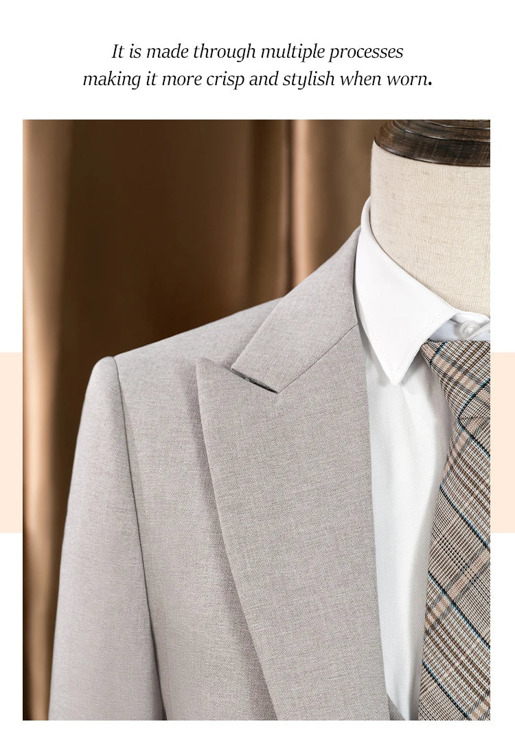 Turkish style man Suit 3 Piece set Jacket+vest+Pants Slim Fit Formal Office aLeisure Banquet Groomsman Set Groom's Wedding Dress