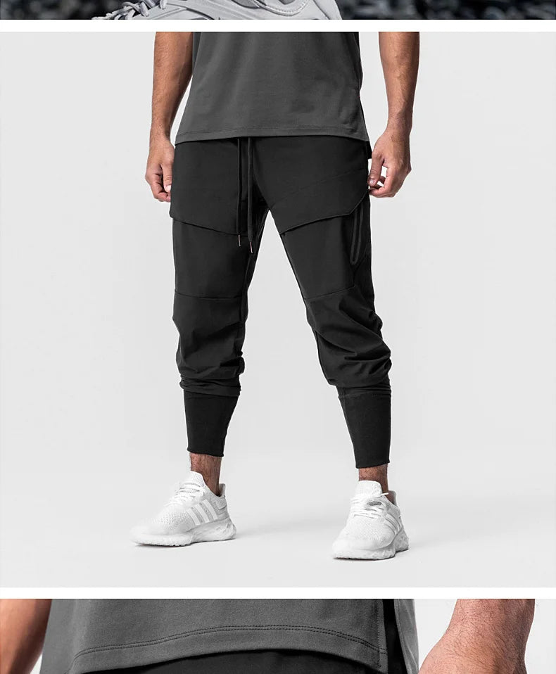 Mens Summer Quick Dry Streetwear Trousers Man Running Joggers Pants Sweatpants Bodybuilding Sports Compression Trackpants