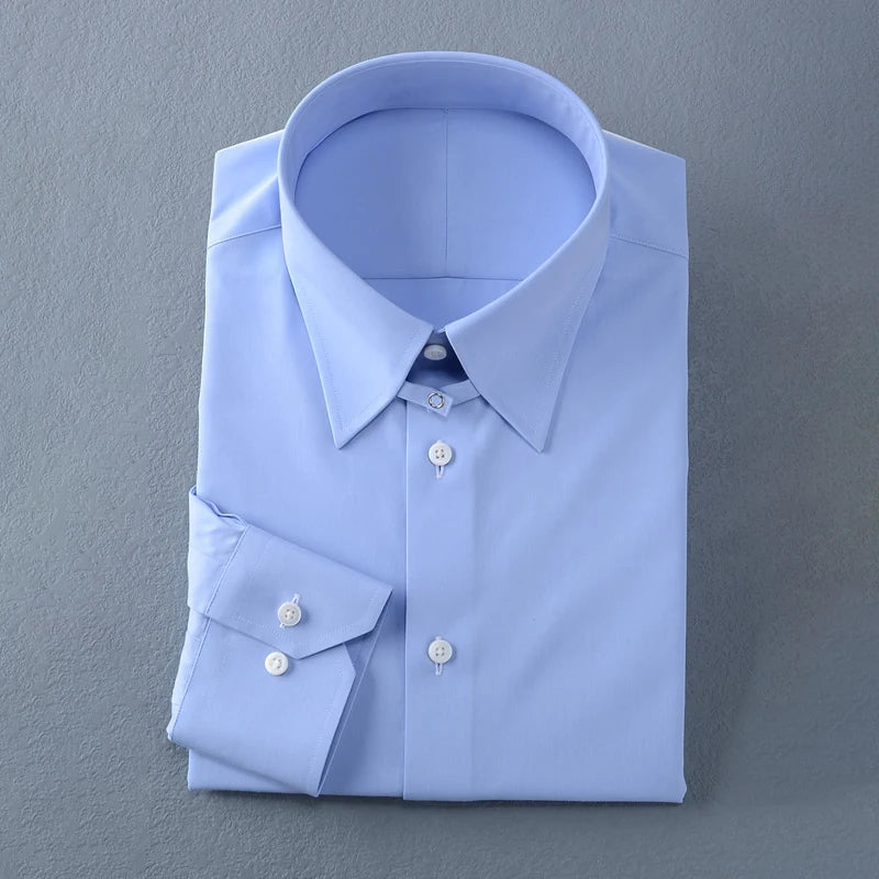 2024 new classic long sleeve buckle men's shirt vintage French collar men's shirts wholesale