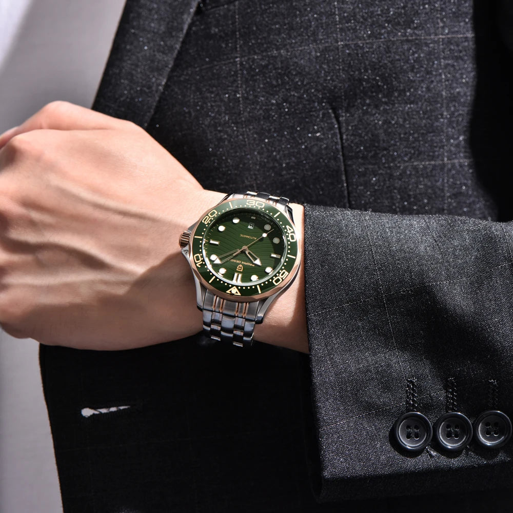 2026 New PAGANI DESIGN Gold Luxury Diving Mens Watches Automatic Watch For Men Mechanical Wristwatches AR Sapphire Ceramic Bezel