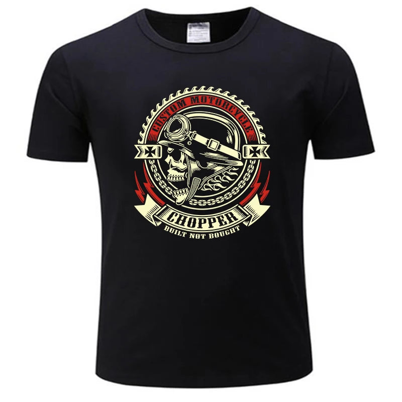 mens black tshirt summer tops Chopper Custom Motorcycle Biker Rider Motorrad Men'S T Shirt euro size