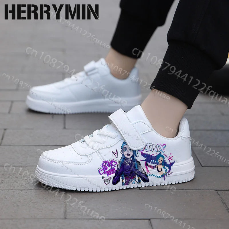 Cool Jinx 7-18 Year Old Boys Girls Printing Shoes Soft Sole Wear Resistant Skateboarding Shoes Simple Four Season Sneakers