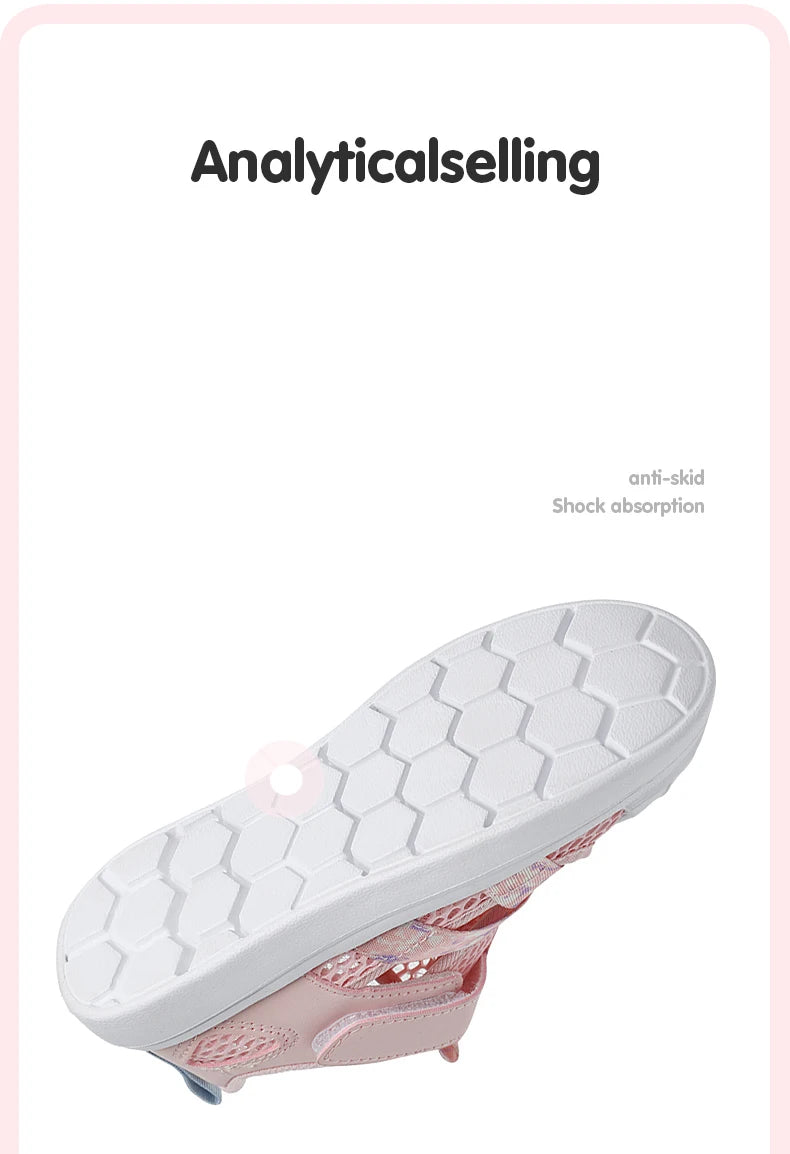 Kids Casual Shoes Girls Design Breathable Lightweight Sneakers for Walking Running Non-Slip Children Sneakers