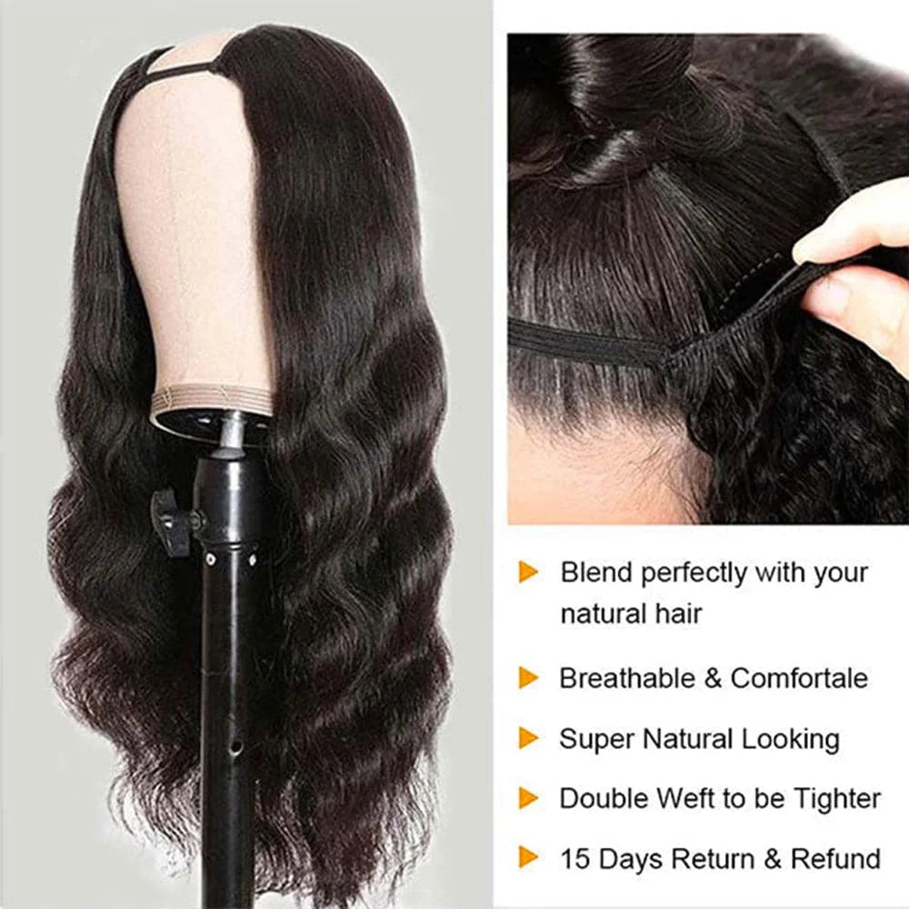 V Part Wig Human Hair Body Wave Upgrade No Leave Out Glueless Wigs U Part Shape Wig For Women Pre Plucked Remy Hair Daily 200%