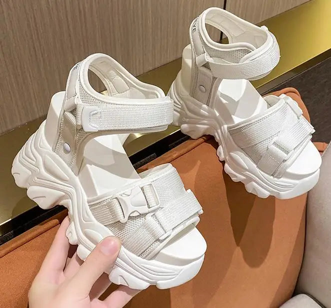 High Heels Sandals Women Shoes New Summer Wedges Height Increasing 11cm Ladies Sandal Platform Chunky Shoes Sandalias Mujer