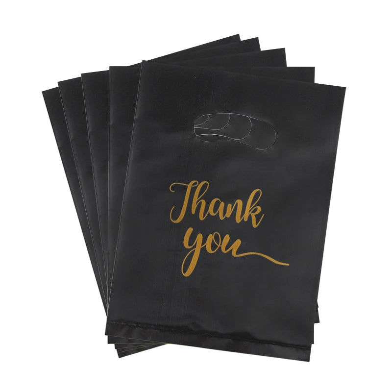 50/100pcs Thank You Gift Bags Wedding Candy Biscuit Packaging Plastic Bag Birthday Party Gift For Guests Small Business Supplies
