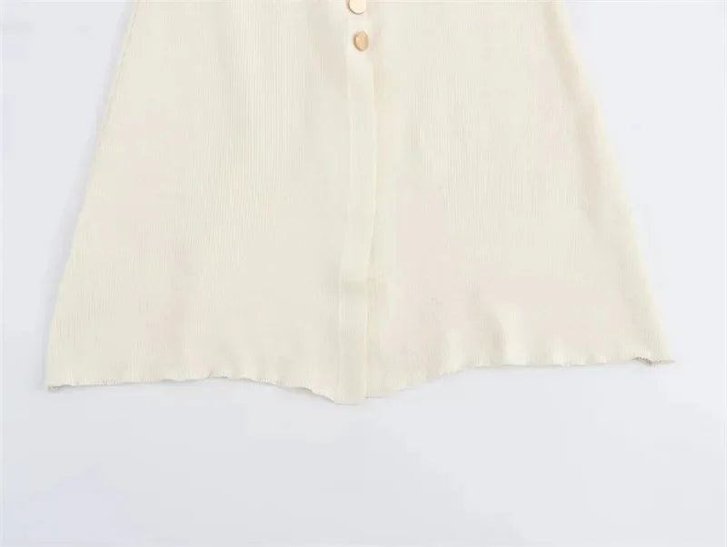 Knit Ribbed Cardigan Maxi Dress Female High Waist Slim Pocket Sleeveless Elegant Party Dress Women's Knitwear Long Dress