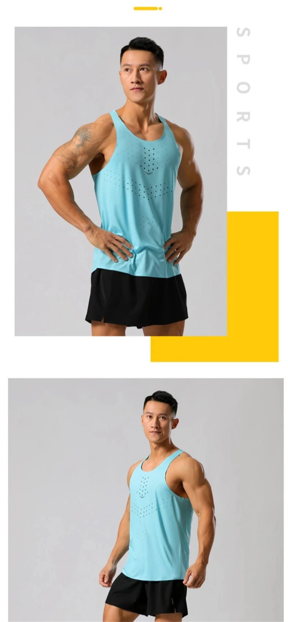 Mens Ultra-Light Quick-Dry Running Vest Summer Breathable Men Tops Marathon Athletics Fitness Gym Sport Training Workout Apparel