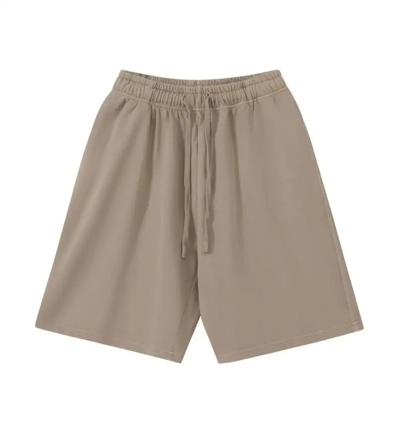 12 Colors 100% Cotton Men's and Women's Same Pull Rope High Waist Loose Fashion Casual Oversize Shorts sweatpants