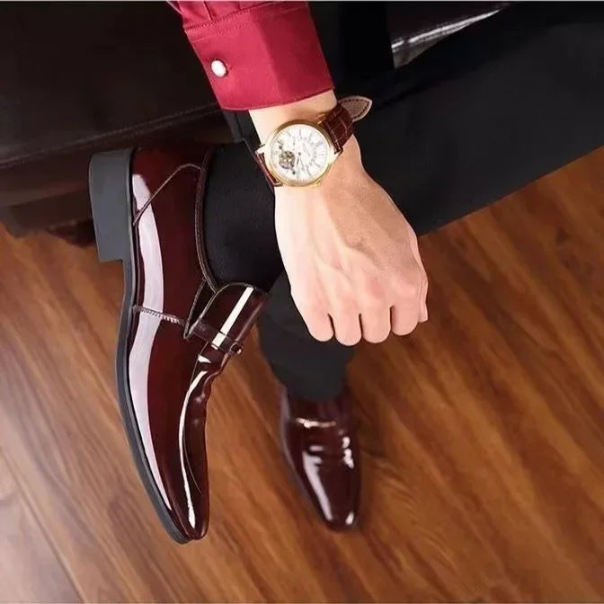 Luxury Business Oxford Leather Shoes Men's Breathable Patent Leather Formal Shoes Plus Size Mans Office Wedding Flats Male Black