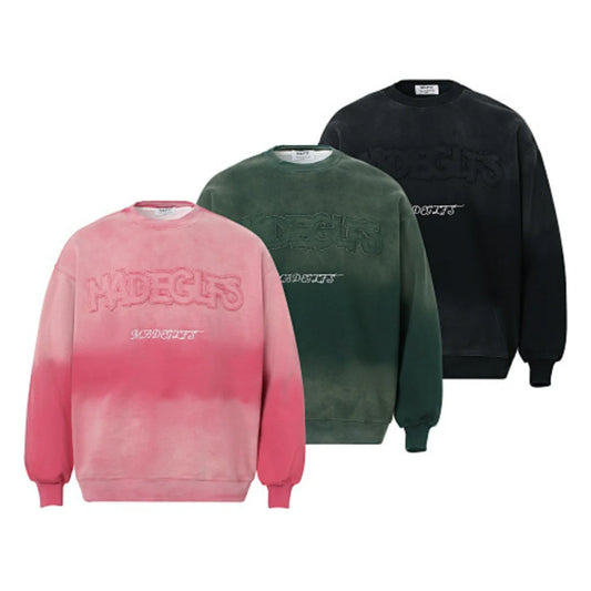 Men Clothing High street New Trend Heavy Industry Washed Embroidered Antique-style Sweatshirt for men and women