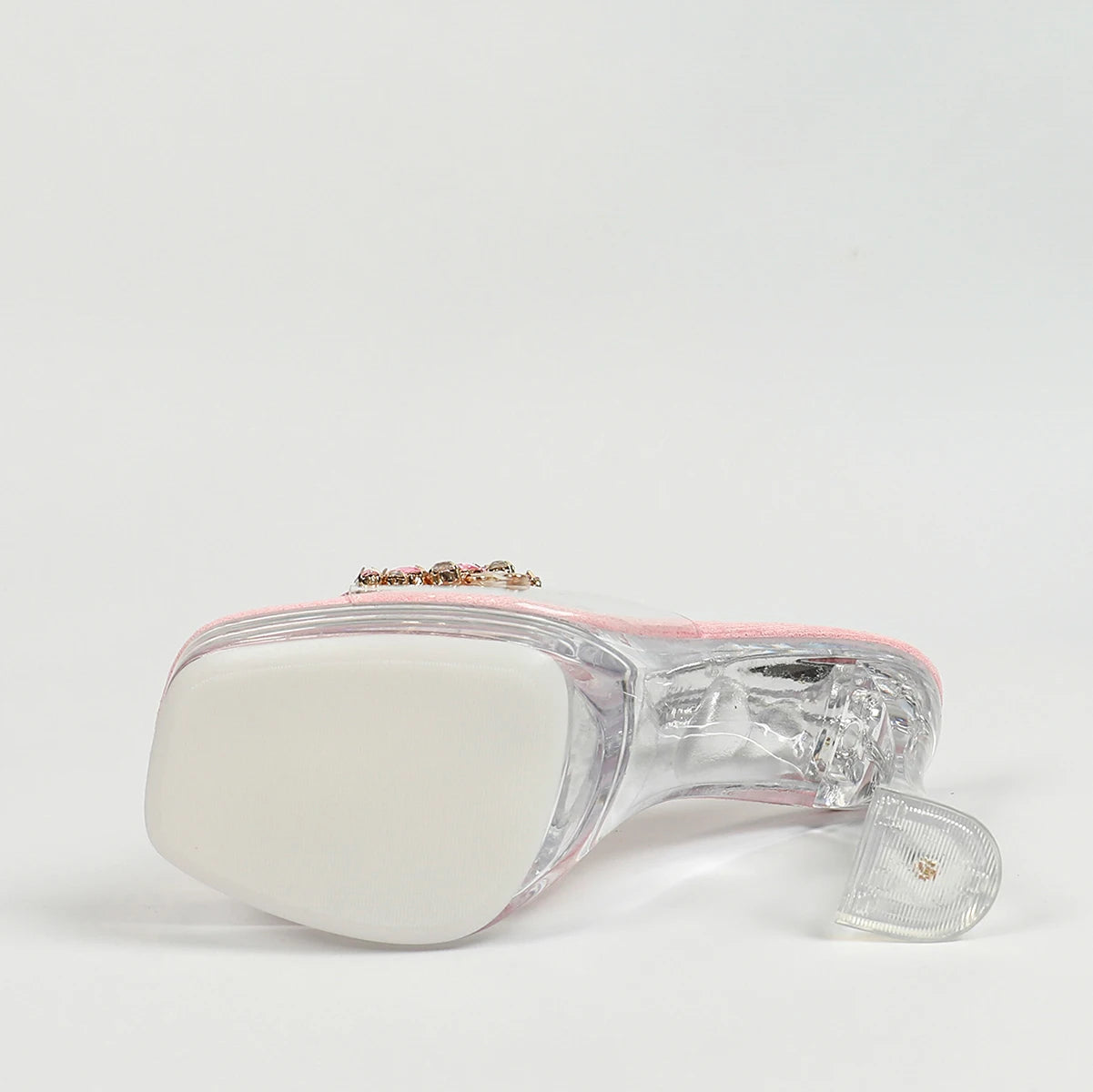 Fashion Rhinestone Slippers Women Thick Sole Platform High Heels Designer 2024 New Transparent Sandals Crystal Clear Slides Shoe