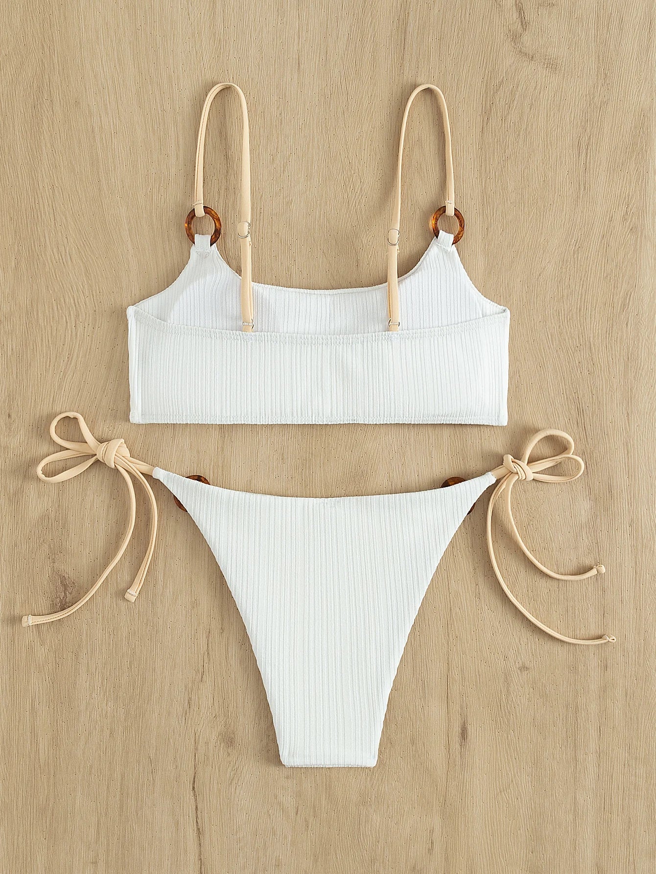 Sexy Ribbed Bikini for Women, Push Up Swimwear, Female Bikinis Set, Beachwear with Straps, Brazilian Bathing Suits, Swimsuits