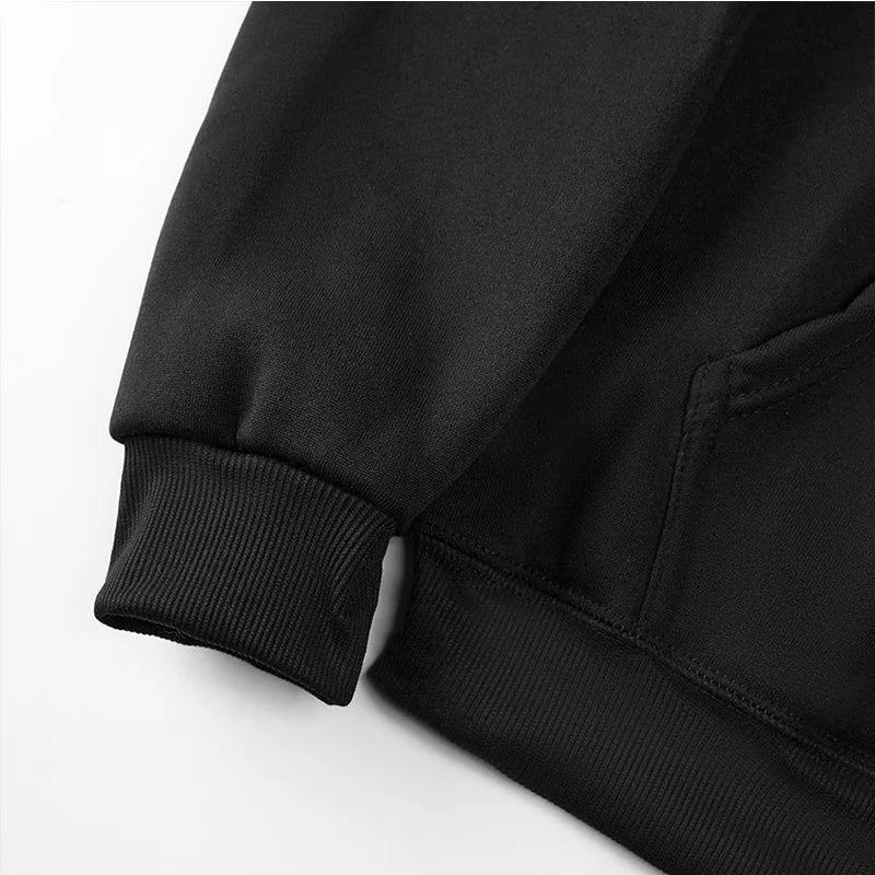 2026 Men's wide Hood Sweatshirt European and American men's and men Sweatshirt Solid Harajuku Long Sleeve Female Loose male Coat BAZAARHUBO
