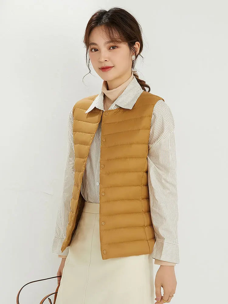 NewBang 90% Matte Fabric Womens Ultra Light Down Vest Waistcoat Sleeveless