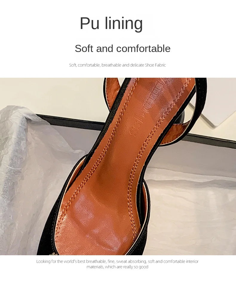Large 43 Blue Women's High Heels Silk Satin Pointed Toe Rhinestone Crystal Heels Slip on Women's Wedding High Heels Sandals 2026