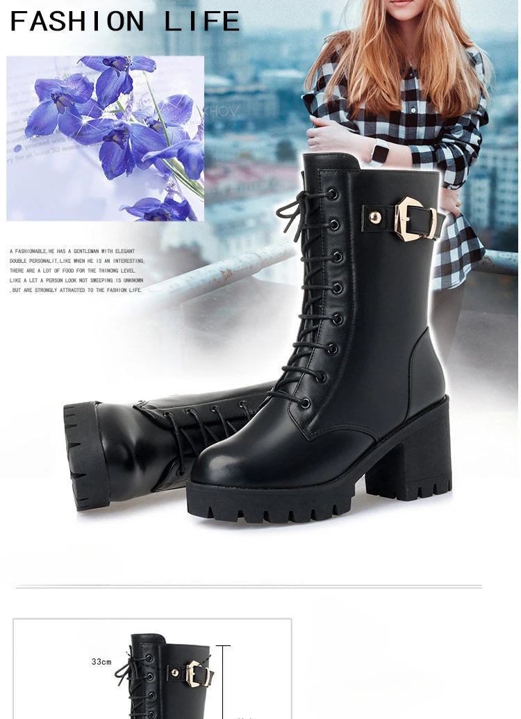 Luxury Women's Boots Winter Warm Women Snow Boots Fashion High Quality High Heels Comfort Platform Women Short Boots Botas Mujer