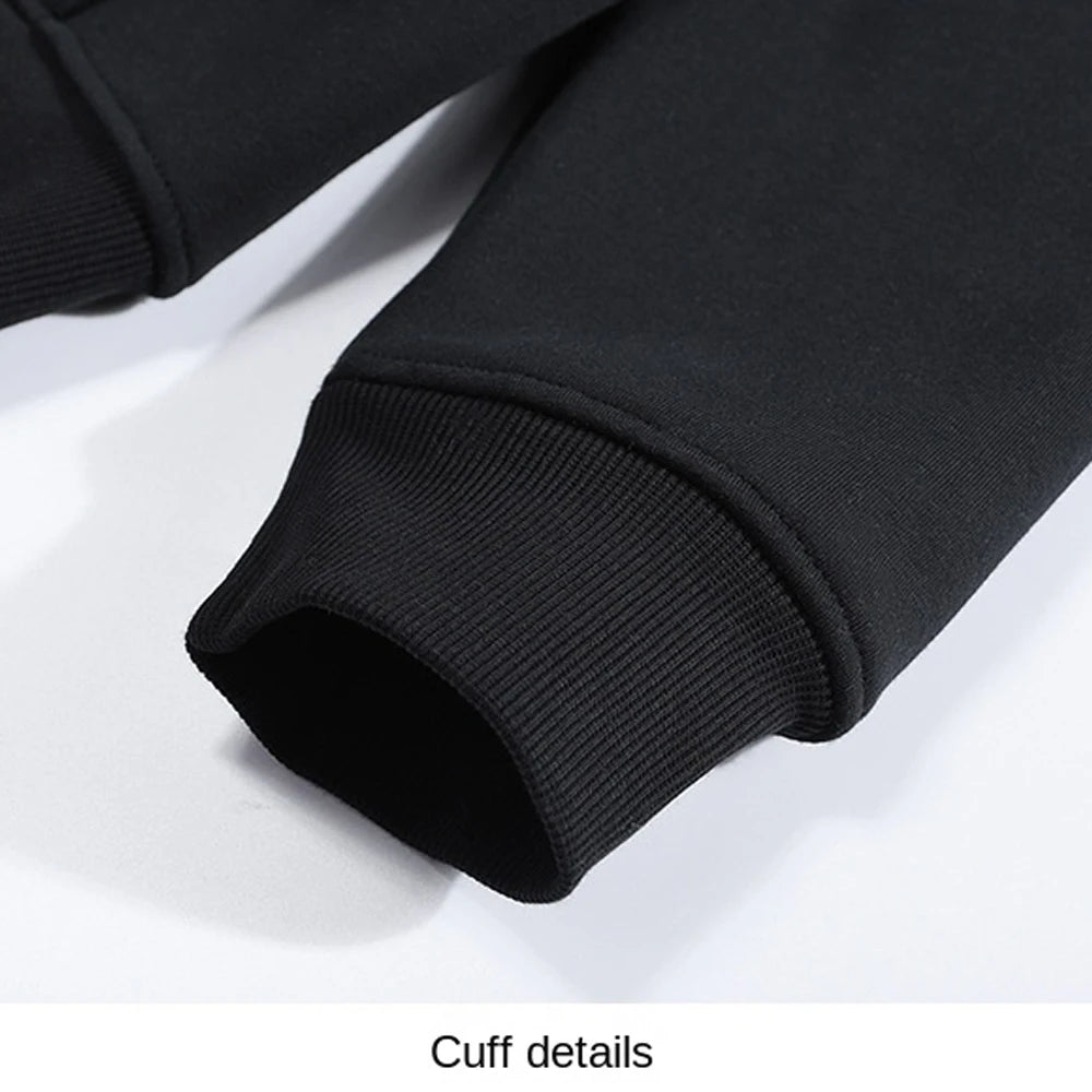 Men Tracksuit Sets Lambswool Thicken Warm Jacket Long Pants Zipper Sweatshirt Coat Trousers Outdoor Casual Fleece Sportswear