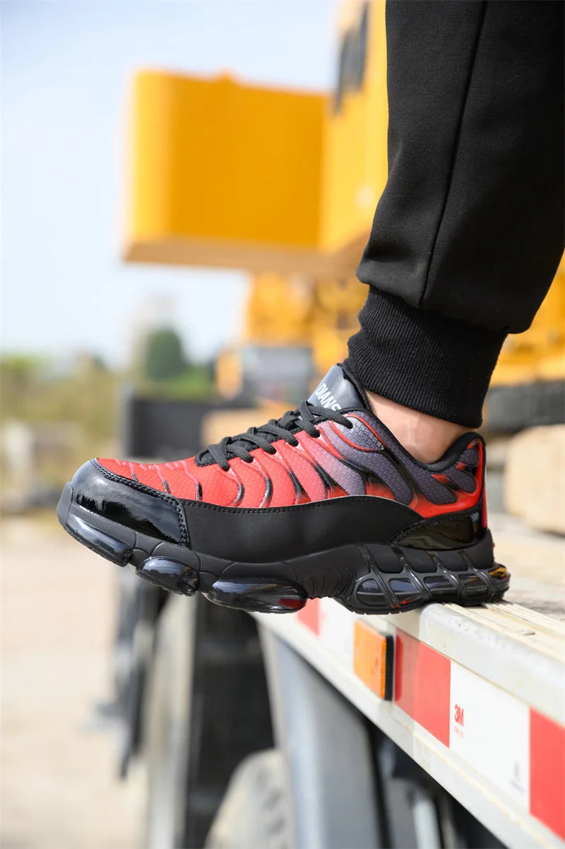 Air Cushion Steel Toe Work Safety Shoes Men Women Non Slip Sneakers Anti-Smash Puncture Proof Security Breathable Shoes Unisex