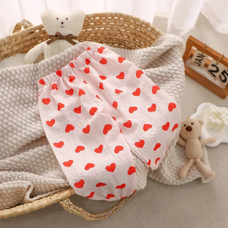 Korean Style Kids Leisure Pants 1-5 Years Summer Anti Mosquito Pants for Boys and Girls Casual Sports Pants for Children