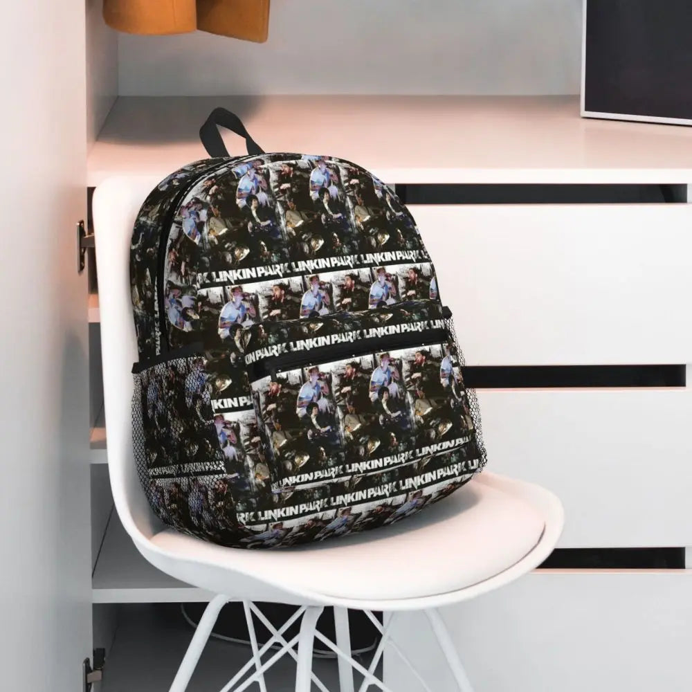 L-Linkin-S P-Park-S Band Student Backpack School Bag Hiking Travel Daypack for Boys Girls Fashion Bookbag Shoulder Bags