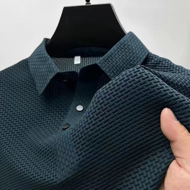 2023 M-4XL Summer New Men's Short Sleeve T-shirt Cool and Breathable POLO Shirt Business Casual Sweat-absorbing Top