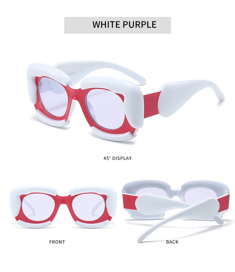 KAMMPT Square Women Sunglasses 2023 New Oversized Cloud Shape Rim Shades Ins Trendy Luxury Brand Design UV400 Protection Eyewear BAZAARHUBO
