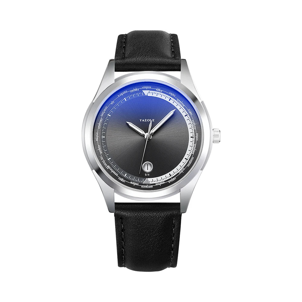 YAZOLE Men's Watch Minimalist Luxury Quartz Man Watch Original Leather Strap Waterproof Calendar Watches Relogio Masculino