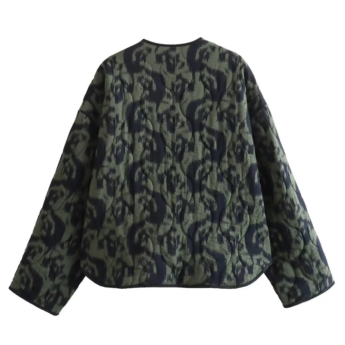 European and American style women's clothing 2025 fashion autumn and winter new item loose animal pattern printed cotton jacket
