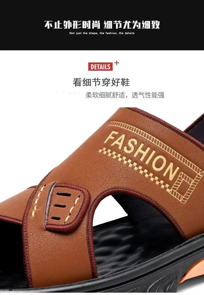 Men's sandals summer non-slip beach shoes casual wear cool slippers men's thick soles