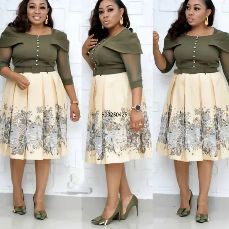 Customized New Fashion Print African Dresses for Women Dashiki Autumn Style Ankara Clothes Africa Dress Ladies Robe Africaine Fe