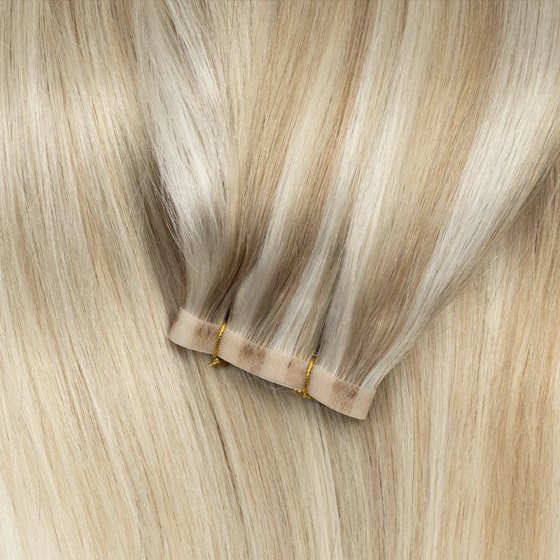 Long Flat Weft Invisible Tape Bundles Human Hair PU Skin Weft Hair Extension Injected Seamless & Glueless Tape On Hair Weft