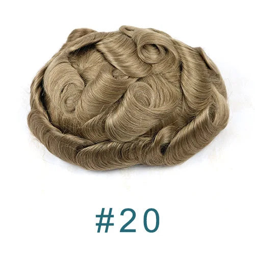 Durable Q6 Blonde Brown Bleached Knots Breathable Lace Grey Black 1B40 1B65 1B80 Men's Wig Human Hair Toupee Prosthesis For Men