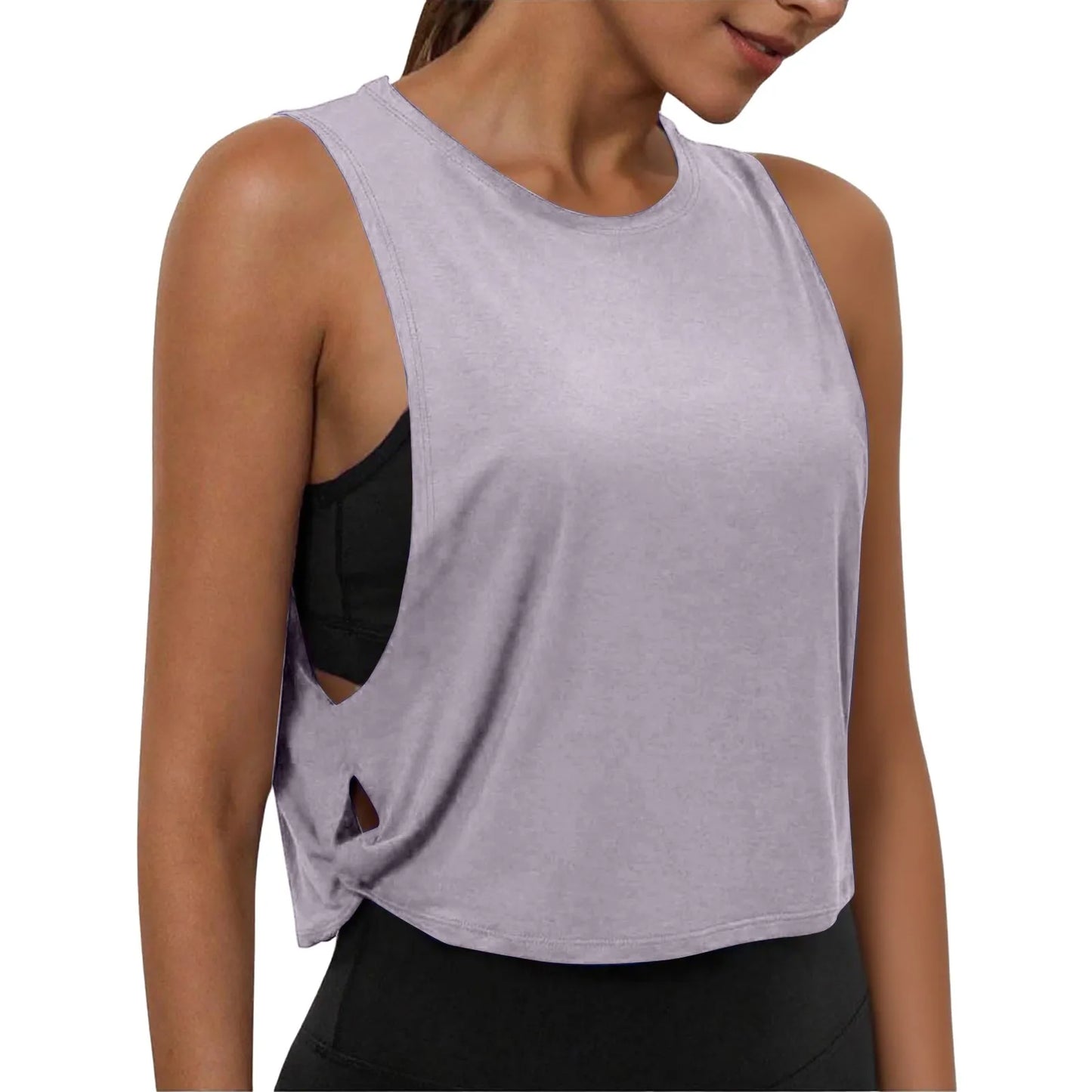 Women Sleeveless Yoga Top Breathable Gym Vest Tank Crop Top Running Tee