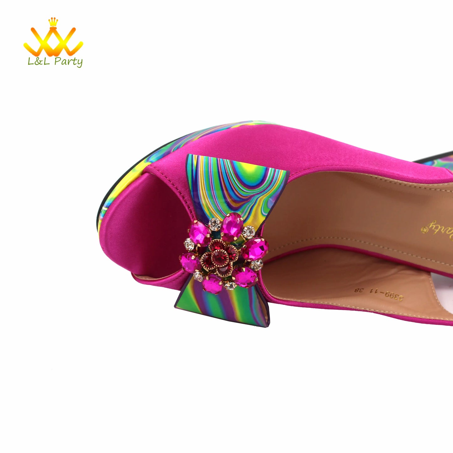 Coffee Color INS Hot Sale New Arrivals 2024 Italian Design Shoes Matching Bag Set Super High Heels Pumps for Garden Party