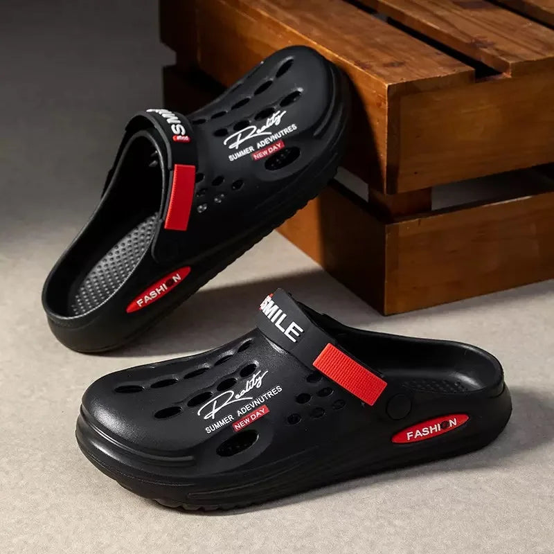 Men's Slip-on Sandals for The Beach Non-Slip Slippers Thick Soft Platform Slide Fashion Comfortable Sandals Slippers Shoes