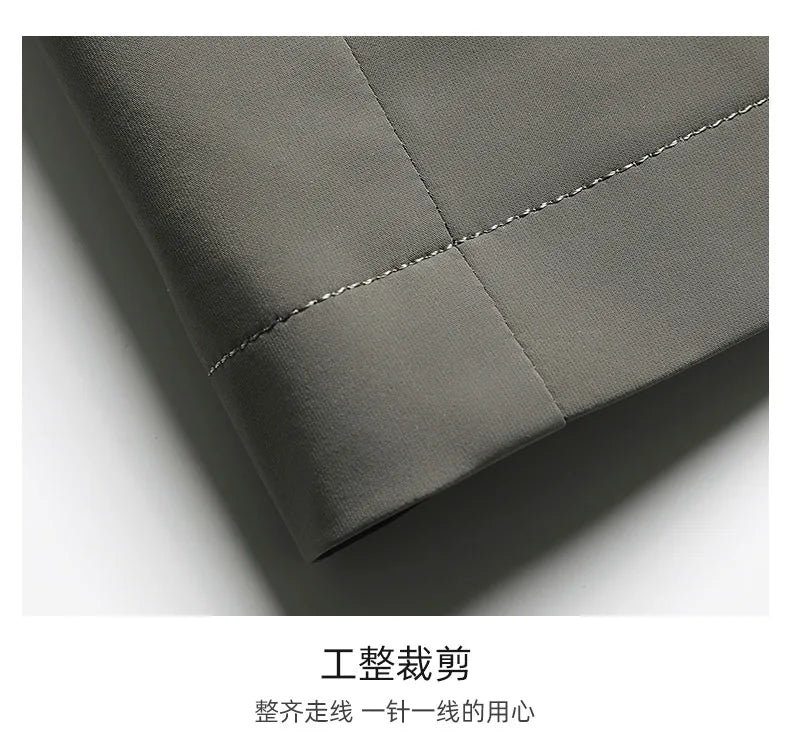 2026 New Men's Spring Lapel Zip-Up Jacket Spandex Fabric Casual Business Outerwear Windproof Anti-Wrinkle Coat
