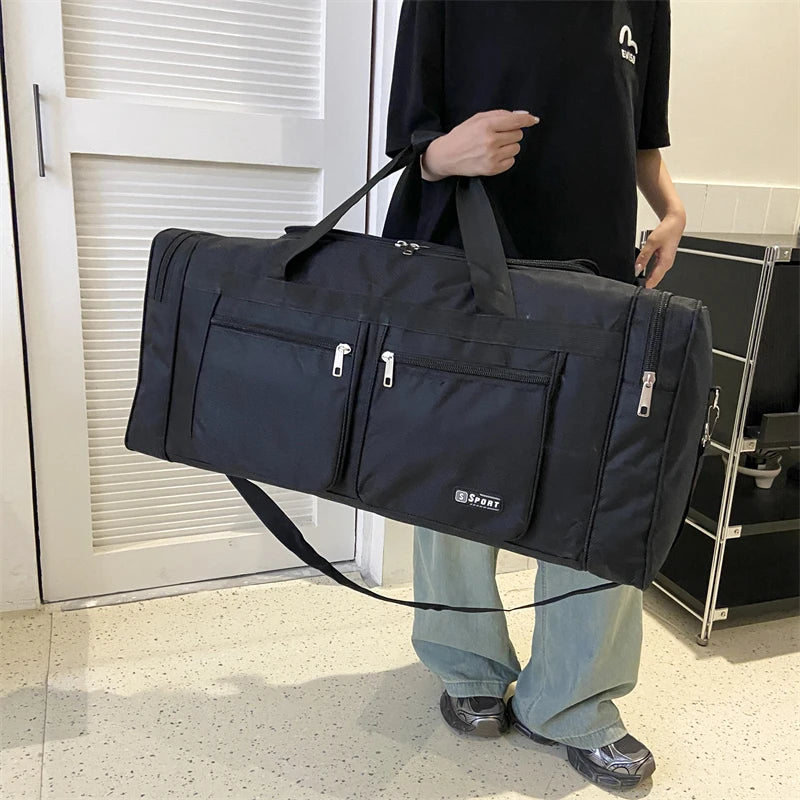 Women Men Nylon Travel Duffel Bag Carry On Luggage Bag Men Tote Large Capacity Weekender Gym Sport Holdall Overnight Bag Pouches