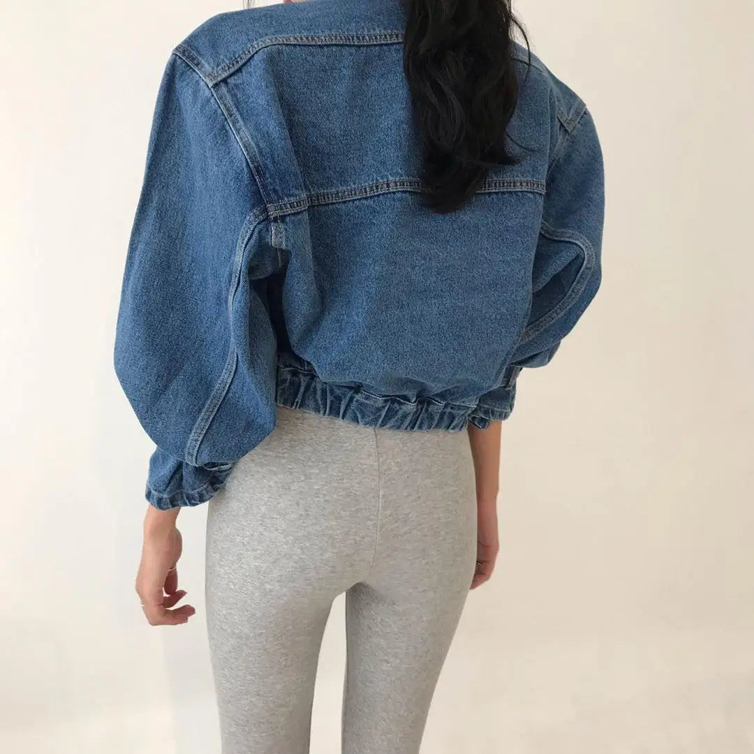 Coats Jackets Women Top 2022 Sexy Puff Long Sleeve Y2k Clothes Cropped Jacket Streetwear Women's Denim Shirt