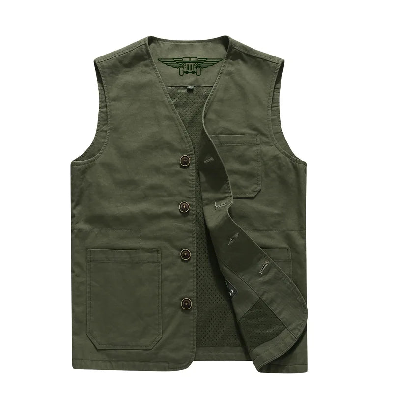 DIMUSI Summer Men's Vests Casual Man Army Breathable Mesh Vest Sleeveless Jackets Man Outdoor Fishing Waistcoats Clothing 8XL