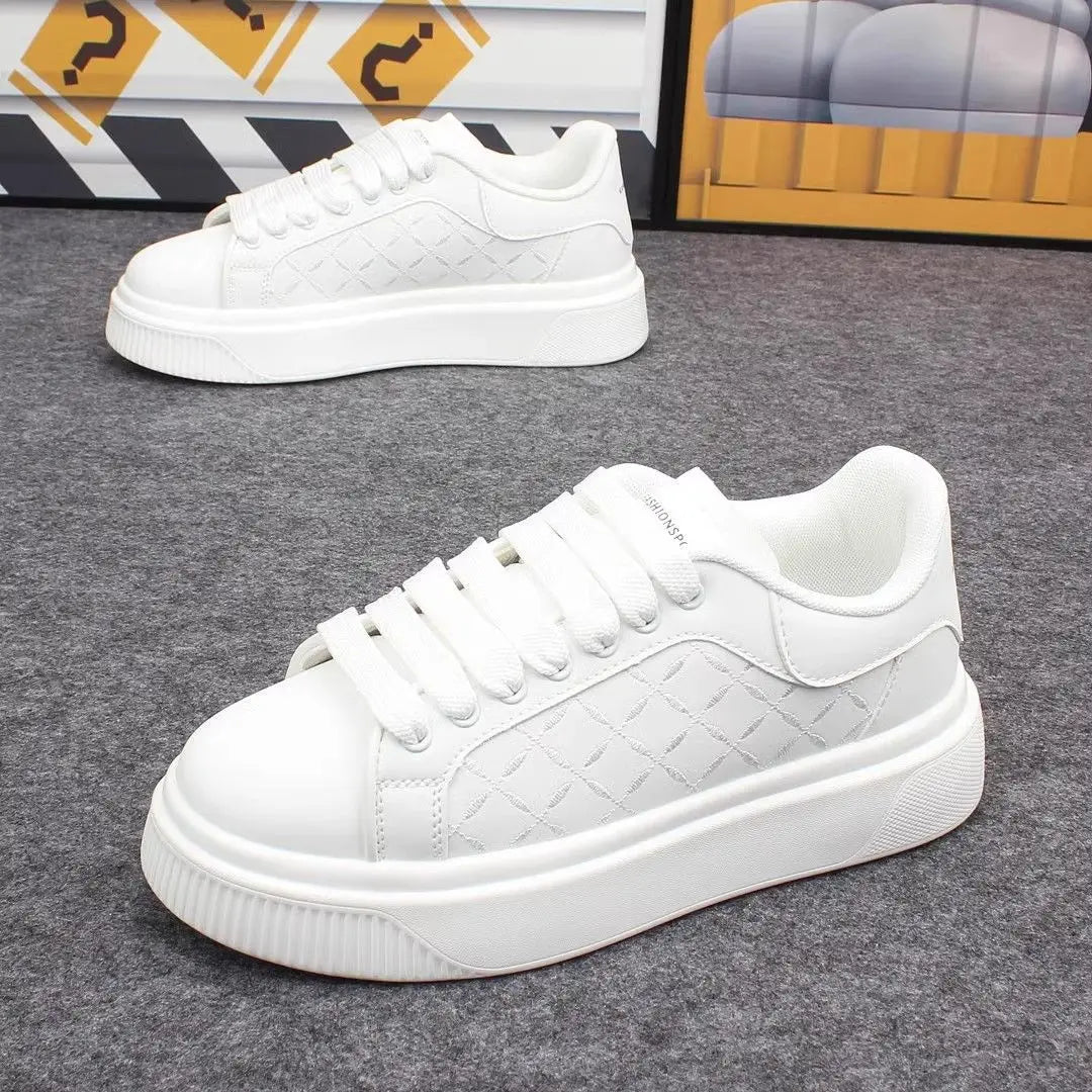 Men's Shoes 2025 Autumn Comfortable Platform Casual Sports Shoes Thick Soled Lace Up Anti Slip Outdoor Fashion PU Leather Shoes