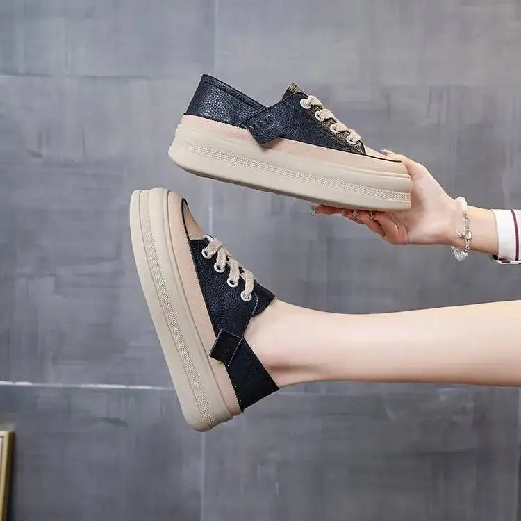 2025 New Women's Shoes Platform Sneakers Walking Fashion Lace-up High Quality Comfortable Women Running Shoe