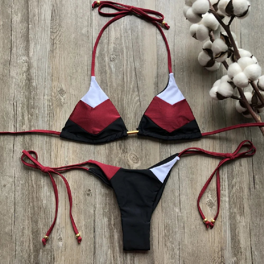 2023 Sexy Bikini Multicolor Swimsuit Women Swimwear Push Up Ribbed Bikini Set Brazilian Bathing Suit Beach Wear Bather Biquini