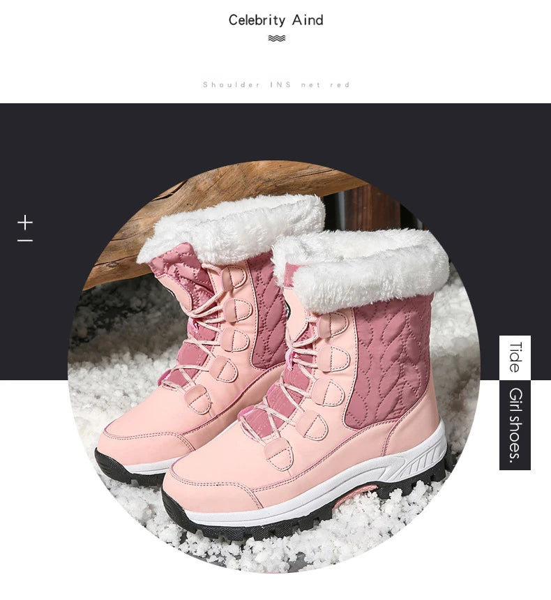 Winter New Women's Boots Plush Warm Women's Snow Boots Outdoor Non-slip Sneakers High Quality Waterproof Women Boots Botas Mujer