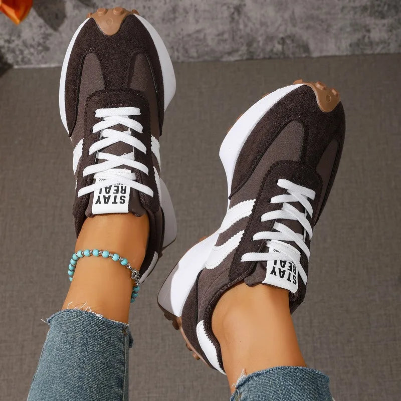 Brand Designer Women's Shoes Autumn New Style Cross-strap Platform Vulcanized Shoes 2026 Outdoor Running Sports Shoes Selling